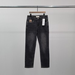 구* 포켓 로고자수 흑 청바지