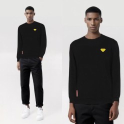 프** 옐로우 와펜 기모 맨투맨