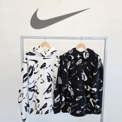 나** 멀티 로고 후리스 기모 후드