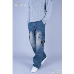 스* 워싱 핀턱 카고 와이드 데님 팬츠