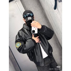 발**** 패치 에코레더자켓