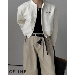 셀** 자수 트위드 크롭 오버핏 가디건