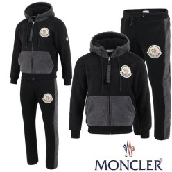 배색 양털 셋업 기모 원단