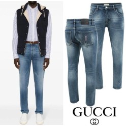 구* 자가드 버티컬 자수 융기모 슬림진