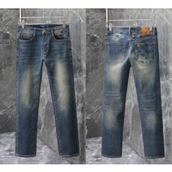 루* 멀티 자수 워싱스판 데님진수입최고급