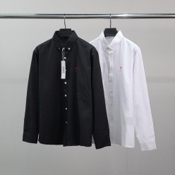 아* 스몰하트자수 오버 코튼 셔츠