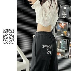 로** 아나그램 자수 스웻 팬츠(기모)