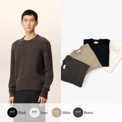 아* 드 꾀흐 까마이외 자수 크루넥 울 스웨터