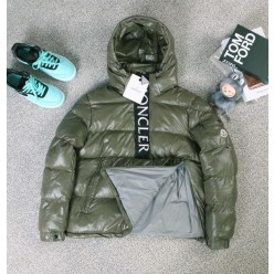 모리 로고 포포버 후드 다운 재킷