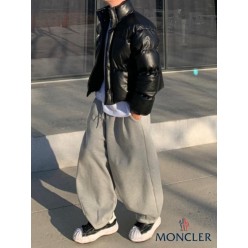 애나멜 레더 숏패딩