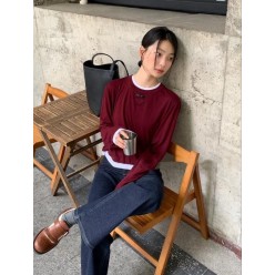 프** 25 삼각 로고 레이어드 롱슬리브  수입