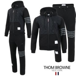 톰* 사선 로고 패치 누빔 패딩 셋업 기모 패딩 원단