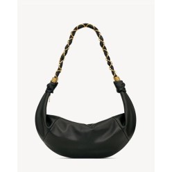 생** 램스킨 소재 AMALIA 호보 백 블랙 풀박스