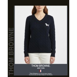 톰* 헥터 패치 꽈배기 브이넥 니트 (30662)