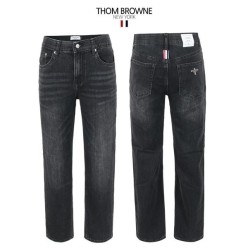 톰* 블랙 쿨터치데님 세미와이드 히든밴드 팬츠