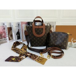 루* 다이아 버킷 더블백 (스카프 포함)