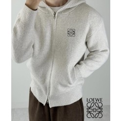 로** 자수 울니트 후드집업