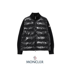 새틴 하이넥 니트패딩 자켓