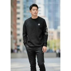 로고 패치 자카드 라운드 니트수입최고급(남녀공용)