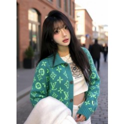 루* 모노그램 자카드 리브드 울가디건수입최고급(남녀공용)