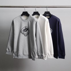 버** 스퀘어 프린팅 코튼 맨투맨