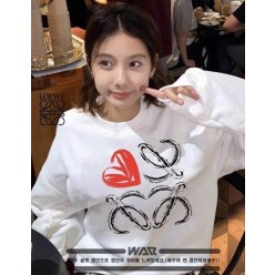 로** 하트 디자인 밍크양기모 티셔츠