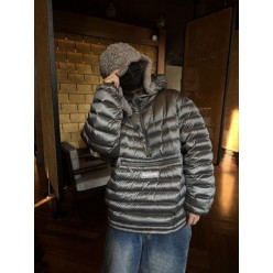 슈** WEEK6 마이크로다운 하프 집업 후드 풀오버 아노락  수입