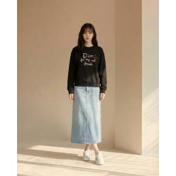 디* 2026 신상 3D 레터 프린트 커플 크루넥 맨투맨