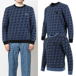 버** 플레이트 울 니트