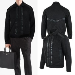 보** 격자레더 레이어드 스웨이드 블루종