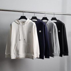 아** 화이트와펜 코튼 후드티