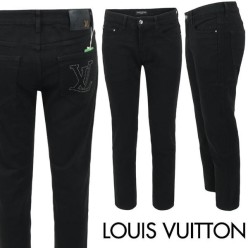 루* 스터드 스틸로고 블랙슬림 일자진