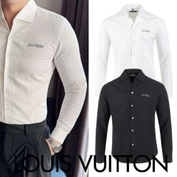 루* 자수로고 백레더 다미 슬림 셔츠