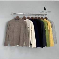 폴* 꽈배기 자수 울 니트