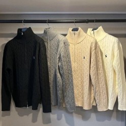 폴* 케이블 집업 스웨터