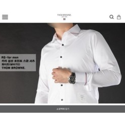 톰* 카라 삼선 포인트 스판 셔츠