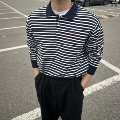 폴* 랄프로렌 단가라 카라 긴팔니트