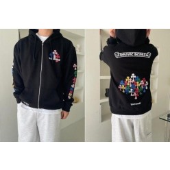 크* 멀티 컬러 크로스 후드집업