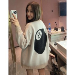 스** 8볼 자카드 브러쉬드 이증지 스웨터 니트수입풀(남녀공용)