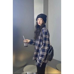 크* 십자가 패치 버튼 자가드 체크셔츠수입최고급(남녀공용)