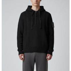 스* 와펜패치 콘트라스트 나일론 스뭿 울니트 후드수입최고급