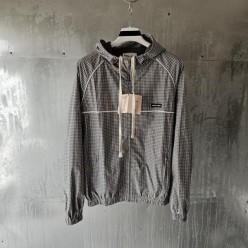 미*** 체크 테크니컬 패브릭 봄버 자켓