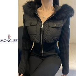 페이크퍼 누빔니트점퍼