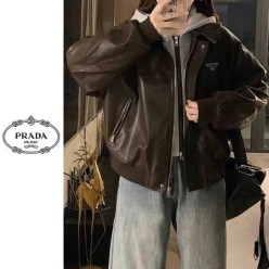 프** 레이어드 후드 레더자켓