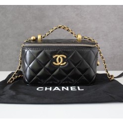 샤* 고급 체인 탑핸들 베니티백 램스킨