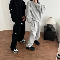 나** 스티치 럭비 맨투맨팬츠셋업