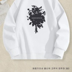 메* 키츠네 플라워 크루넥 맨투맨 393