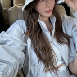 루* 모노그램 자가드 데님 버킷햇 수입