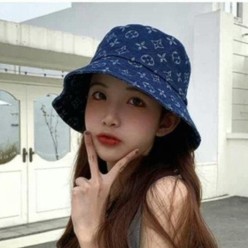 루* 모노그램 데님 자가드 버킷햇 수입