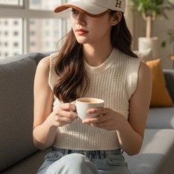 에*** 로고 자수 베이스 볼캡 수입